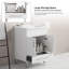Meuble-lavabo blanc polyvalent de 24 po: portes doubles, tiroirs et lavabo en céramique procurant beaucoup de rangement et de style