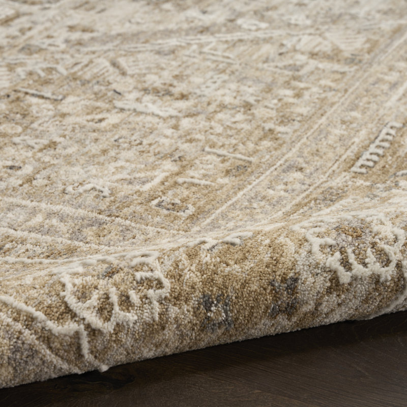 Hemington 7'10" x 10' Beige Vintage Indoor Rug, Rectangle 5'3" x 7'6"