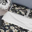 Minimalisme - motif de fleurs noires et beiges - ensemble de housse de couette floral - microfibre de polyester-570154336