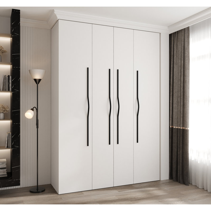 4 Door Manufactured Wood Wardrobe, 245.5 cm H x 170 cm W x 40 cm D