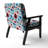 Blue Circle Pattern - Upholstered Patterned Accent Arm Chair