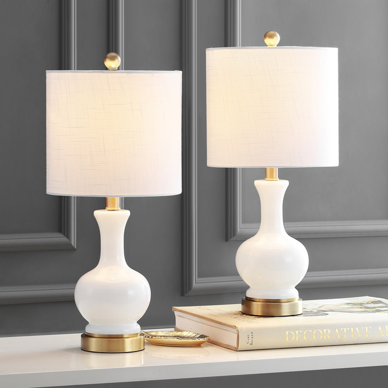 Hillsville Table Lamp, White/Brass Gold