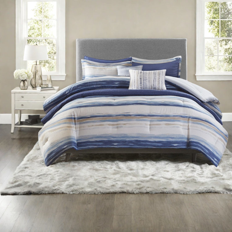 Piece Bedding Sets, Polyester Full Queen Seersucker, Modern Home