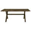 6 repas rustiques en noix de muscade noueuse, table rectangulaire, sièges rembourrés, banc pour les dîners de famille intimes muscade, chaises en bois, banc, 6 sièges confortablement à la maison