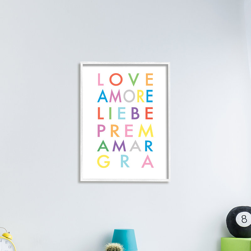Love romantique, phrases - art textuel, Giclée encadrée blanc bord de mer, H 20 po x l 16 po