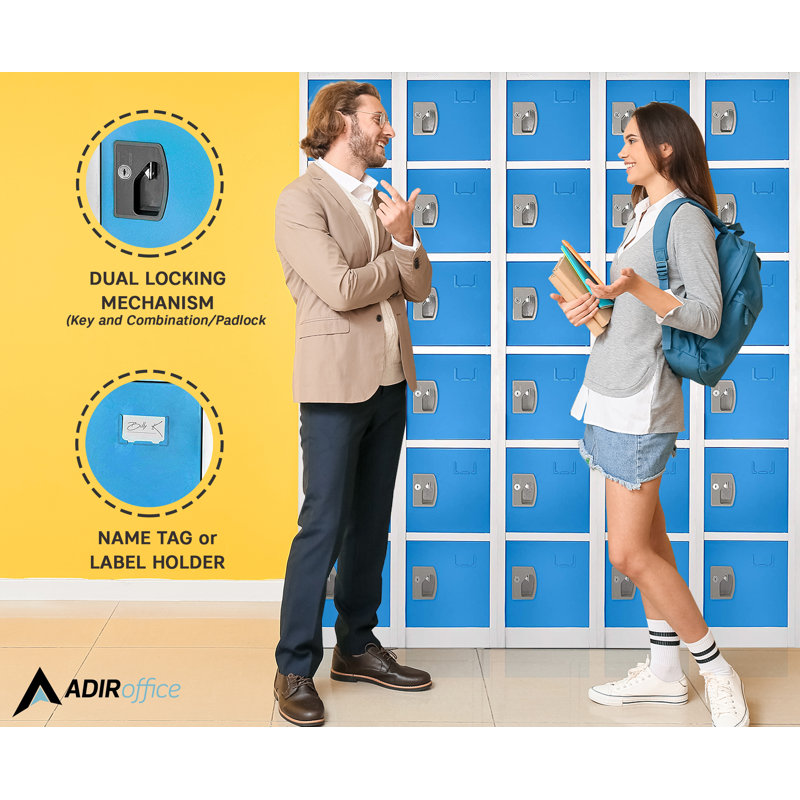 Blue and Silver 6-Tier Steel Office Storage Lockers Set