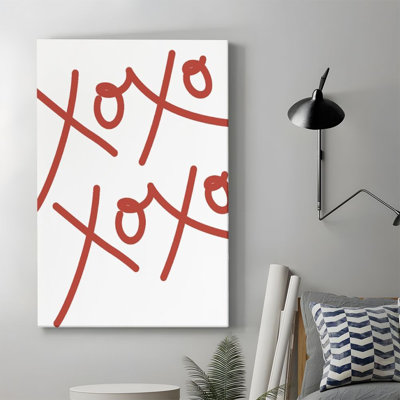 1pc Valentine's Day Framed Canvas Wall Art Prints Poster, Word XOXO Art Posters Canvas Print Painting for Living Room Bedroom Office Bathroom Dorm Hom