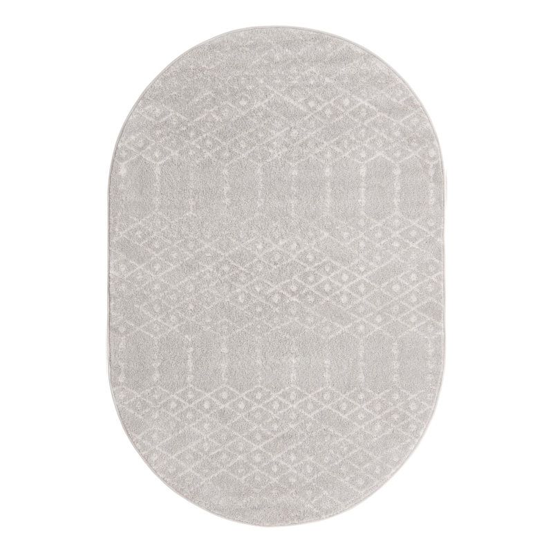 Tapis gris clair Karg, Ovale 4 pi x 6 pi