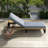 Outdoor Chaise Lounge Chair | 5-Position Adjustable Backrest | Reclining With Cushion In Gary | Patio Lounger With Wood Side Table | Sturdy Frame For Poolside  Garden, And Backyard-386916573