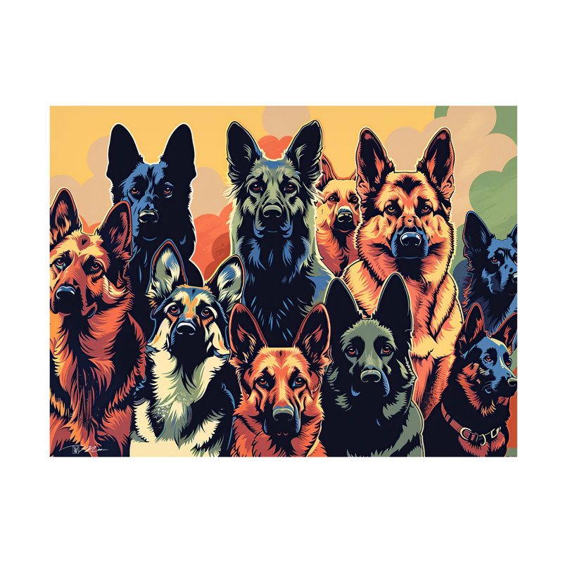 «Momart German Shepherd», art sur toile, H 18 po x l 24 po