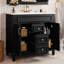 Meuble-lavabo avec lavabo supérieur, armoire de rangement moderne avec 2 portes à fermeture douce et 2 tiroirs, meuble-lavabo simple-115688368