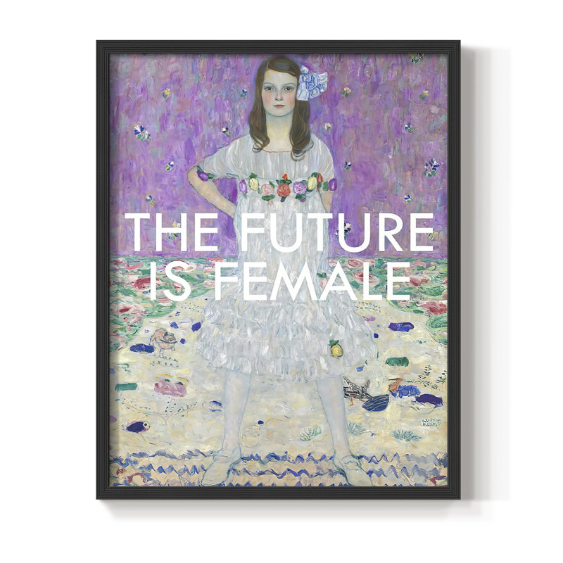 «Masterful Snark - The future is femelle», reproduction encadrée - bois massif, Noir, H 28 po x l 22 po