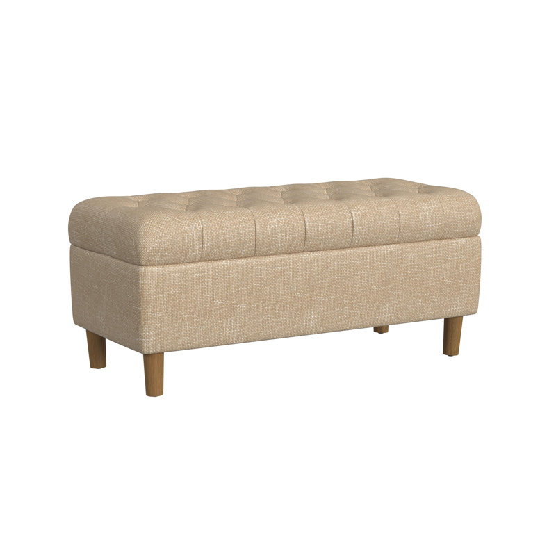 Banc de rangement capitonné, Light Tan Textured