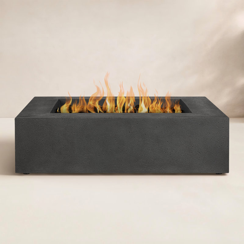 La Valle 42" Low Square Propane Fire Table, Carbon