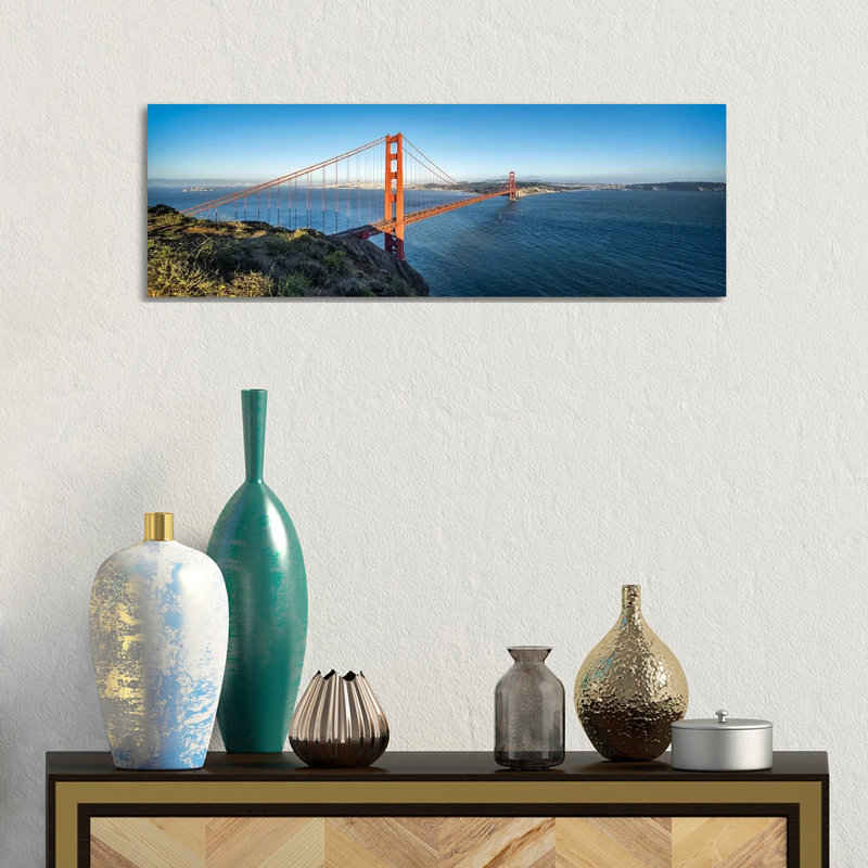 Golden Gate Bridge In San Francisco, California, USA by Jan Becke - Wrapped Canvas Panoramic Print