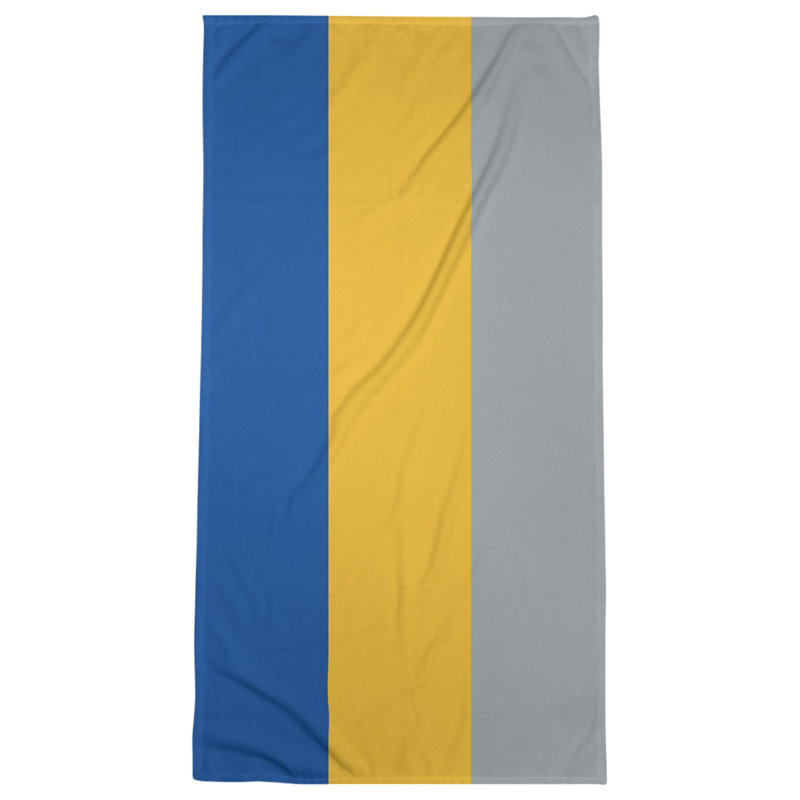 Lightweight Bath Towel, Royal Blue/Gold/Gray, Poly/Cotton