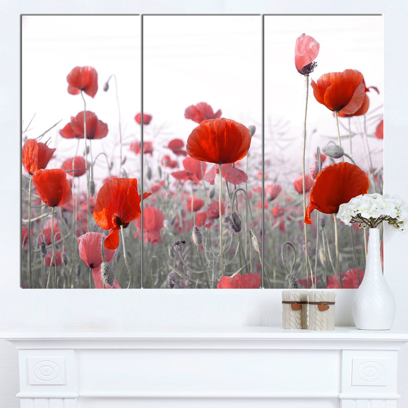 « incroyable red », jardin floral, reproduction de photo à multiples images sur toile tendue