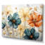 «Teal Orange Petal Mosaics I», art mural abstrait botanique pour le salon-92482245-133090300-113328721
