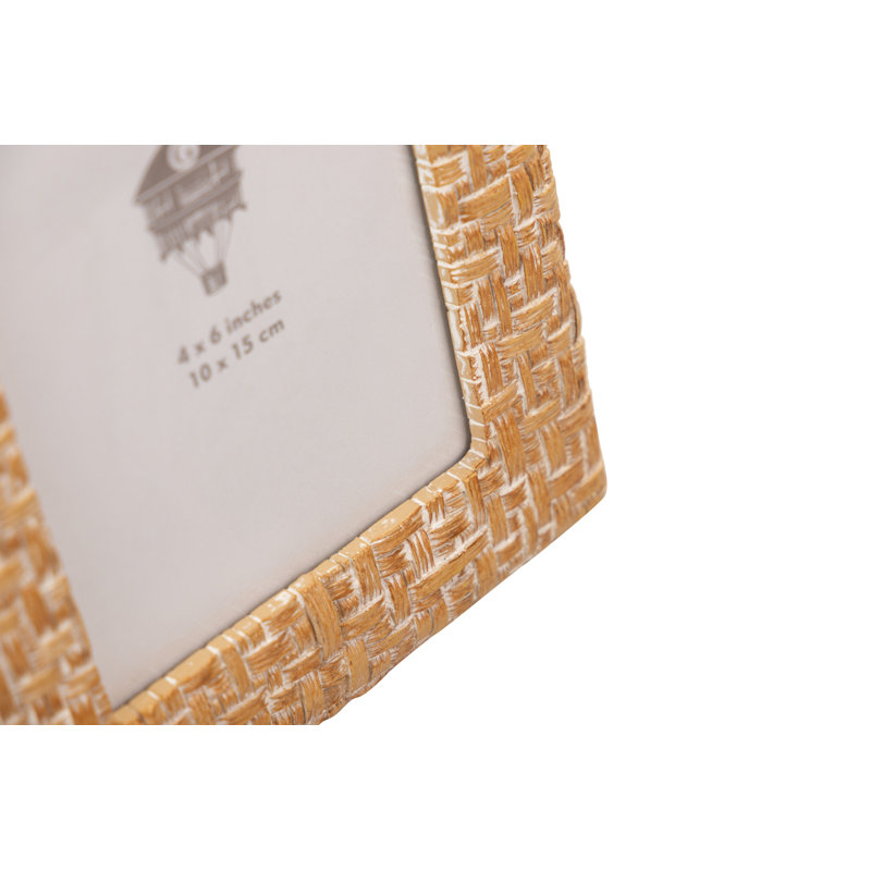 NATURAL WHITE RESIN PHOTOFRAME, 10cm x 15cm