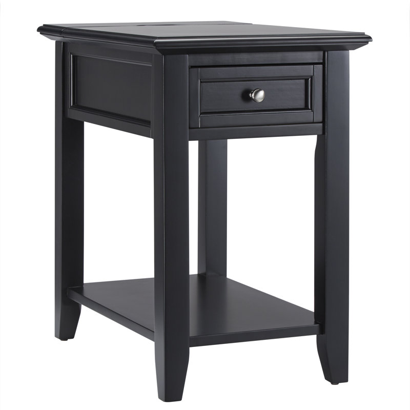 End Table with Power Outlet, Vulcan Black