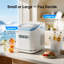 Machine à glaçons de comptoir Northair avec lumière d'ambiance bleue, 12 kg de glace par jour, 9 glaçons ronds en 6 minutes, machine à glaçons compacte et portable avec poignée, réservoir d'eau de 1,3 L et 2 tailles de glaçons, blanche
