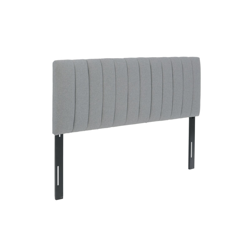 Ali Channel Upholstered Headboard, Light Blue, Queen