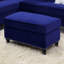 Repose-pieds en velours bleu indigo
