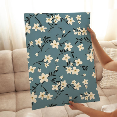 Floral Jasmine Flowers Pattern IX Modern Unframed Art Print