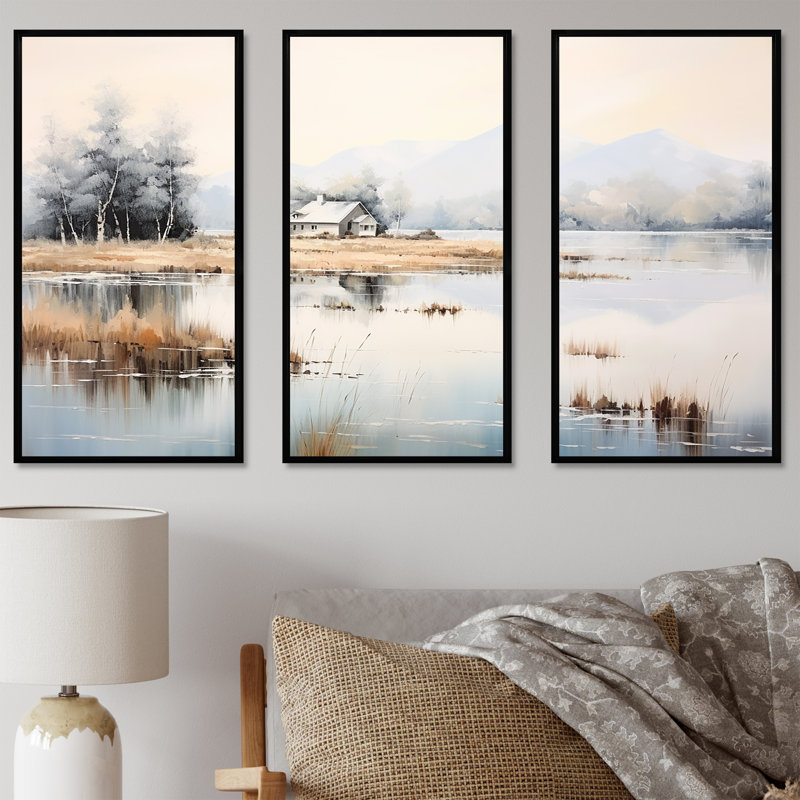 Ensemble de salon Scenic Lake House Tranquility II - Lakes Lakehouse, Cadre flottant noir, H 28 po x l 36 po x P 1 po