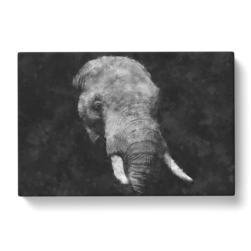 African Elephant Painting - Wrapped Canvas, 60cm H x 91cm W x 3cm D