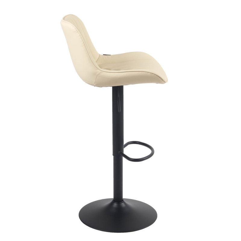 Swivel Bar Stools Modern Leather Upholstered Counter Stools for Kitchen Island, Adjustable Height Stools with Footrest for Home Bar