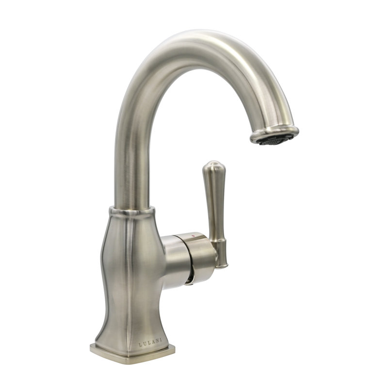 Robinet de salle de bain monotrou avec drain Lulani Aurora, Nickel brossé