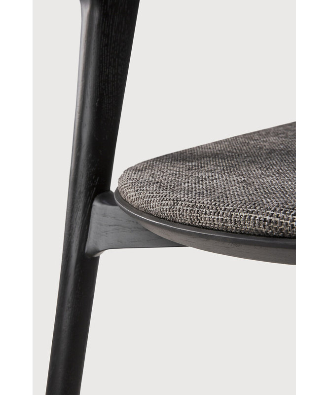Bok Upholstered Dining Chair, Gray Polyester Blend/Acrylic, Black