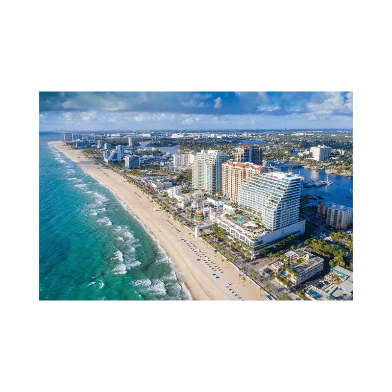 Aerial Fort Lauderdale Beach by Susanne Kremer - Wrapped Canvas Gallery-Wrapped Canvas Giclée, 20.32 cm H x 30.48 cm W