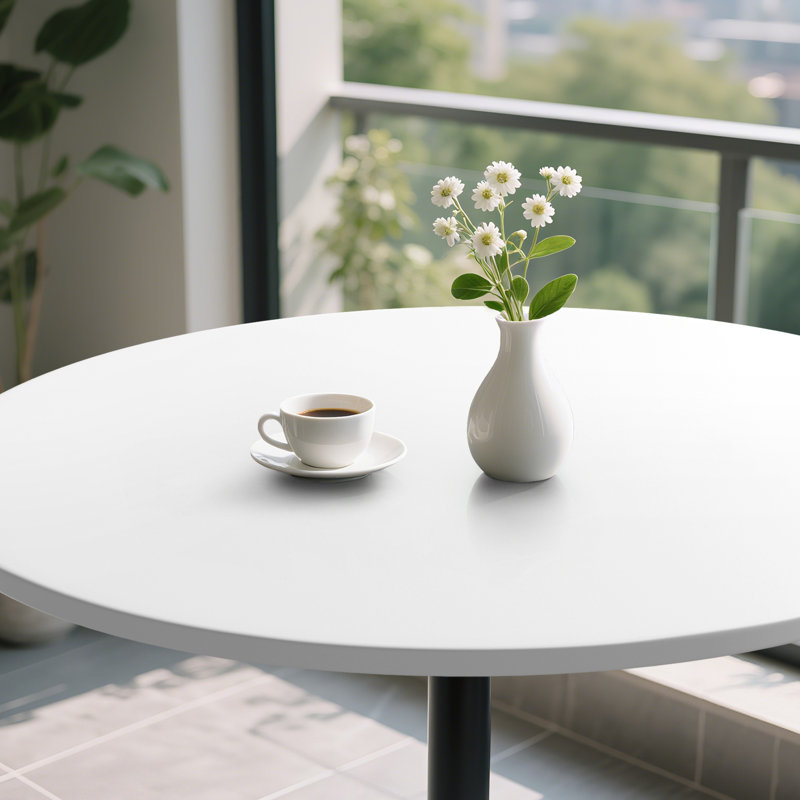Table de bar ronde de 91 cm (36 po), table de bistrot/pub réglable en hauteur, table de cocktail moderne avec pied central