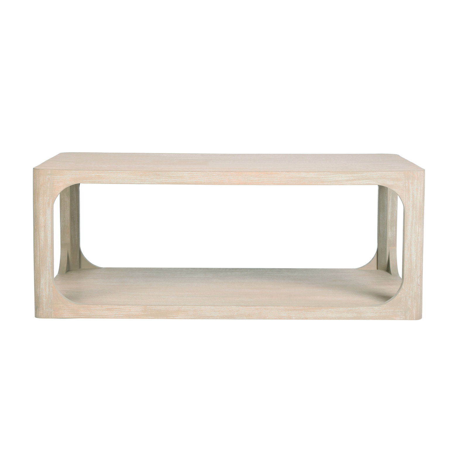 Sybil Solid Wood Coffee Table, Beige, 18" H x 47" W x 28" D