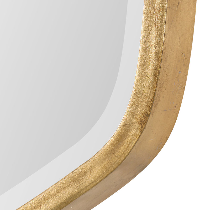 Metal Wall Mirror, Antiqued Gold