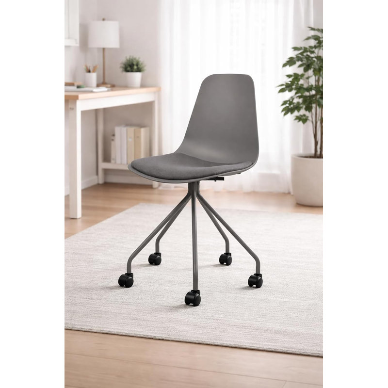 Chaise de bureau moderne sans accoudoirs Harsimar, Gris