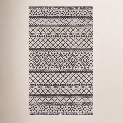 Bronte Black Gray Hand-Tufted Wool Rug