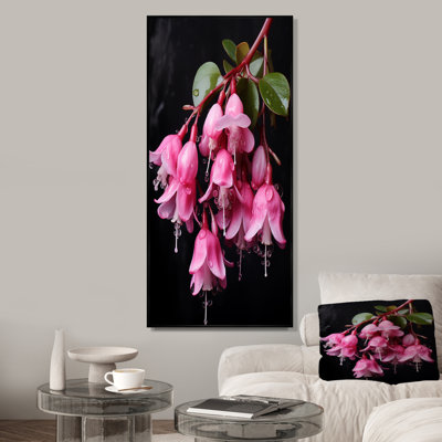 Pink Fuschia Flowers Ladys Eardrop - Fuschia Wall Art