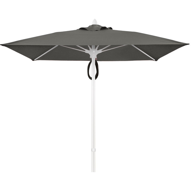 Parasol de marché carré 7,5 pi Prestige, Blanc, Sunbrella® gris anthracite