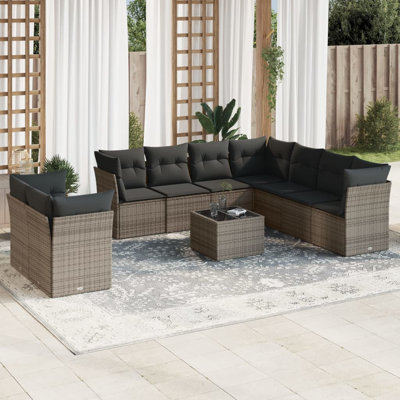 Ensemble de canapé de jardin Vidaxl gris