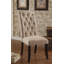Ensemble de 2 chaises capitonnées en tissu beige de style rustique