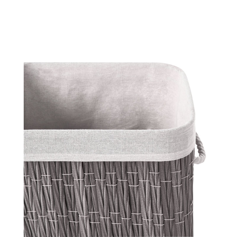 Fabric Laundry Basket, Grey, White