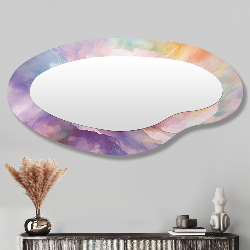 Grand miroir mural asymétrique Ethereal Rose Hue