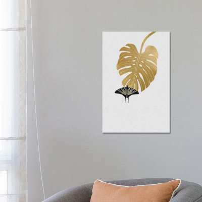 Butterfly & Monstera by Orara Studio - Wrapped Canvas Print