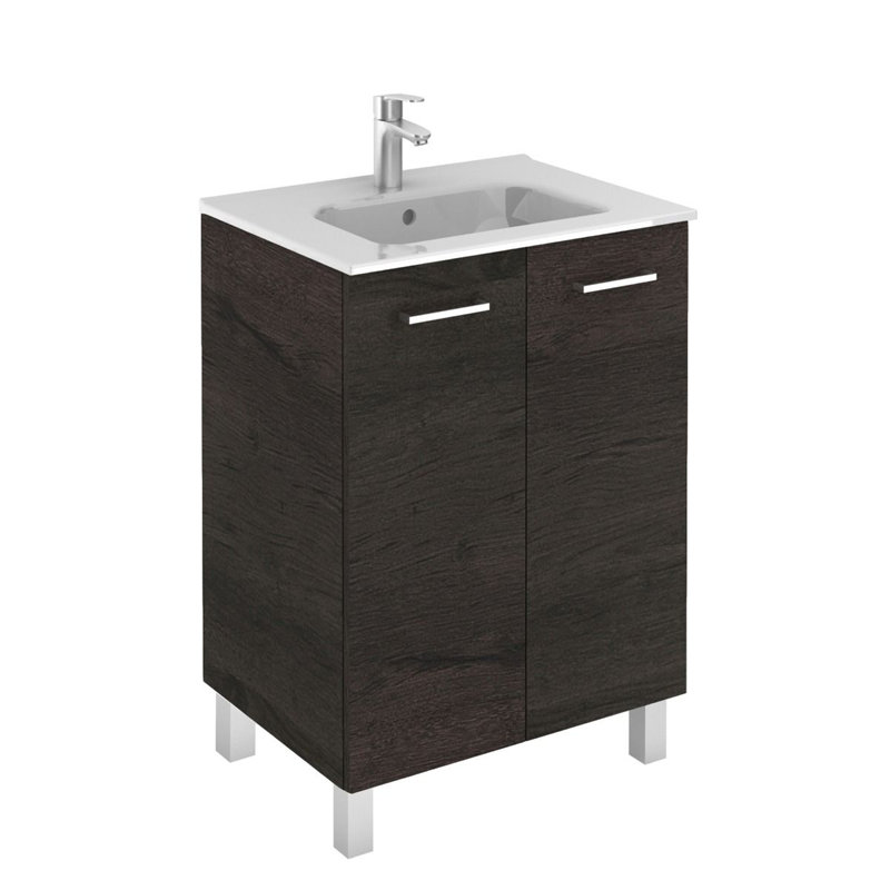 Logic 24" Wenge MDF Freestanding Single Bathroom Vanity with Ceramic Top