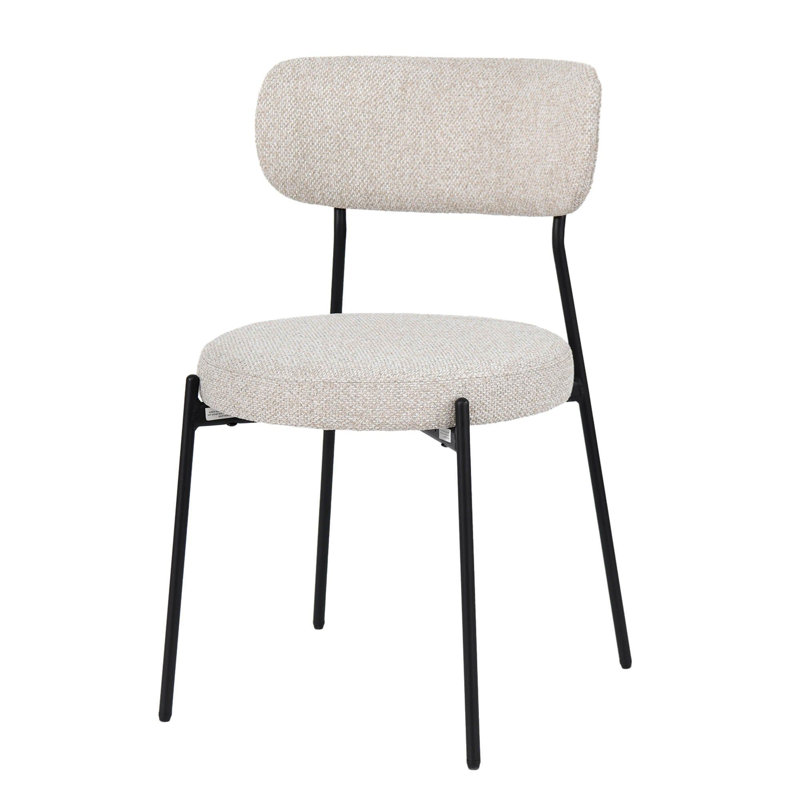 Chaise rembourrée Decastro, Blanc os