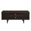  Table basse moderne moderne avec 4 tiroirs et rangement latéral caché, pieds en bois massif, brun