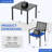 Camrynne 5-Piece Steel Patio Outdoor Dining Set With Square Table, Patio Table and Chairs